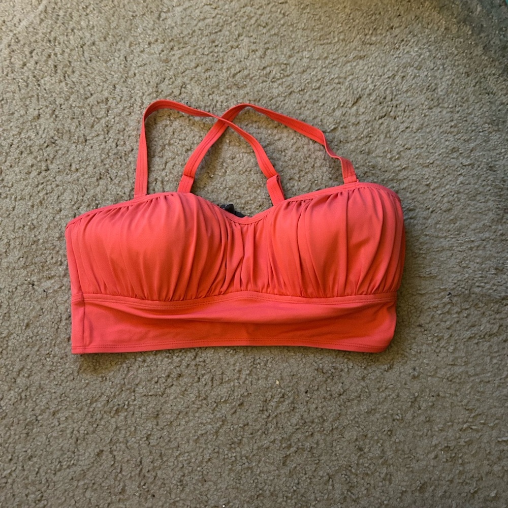 Torrid Coral Swim Top with Removable Straps